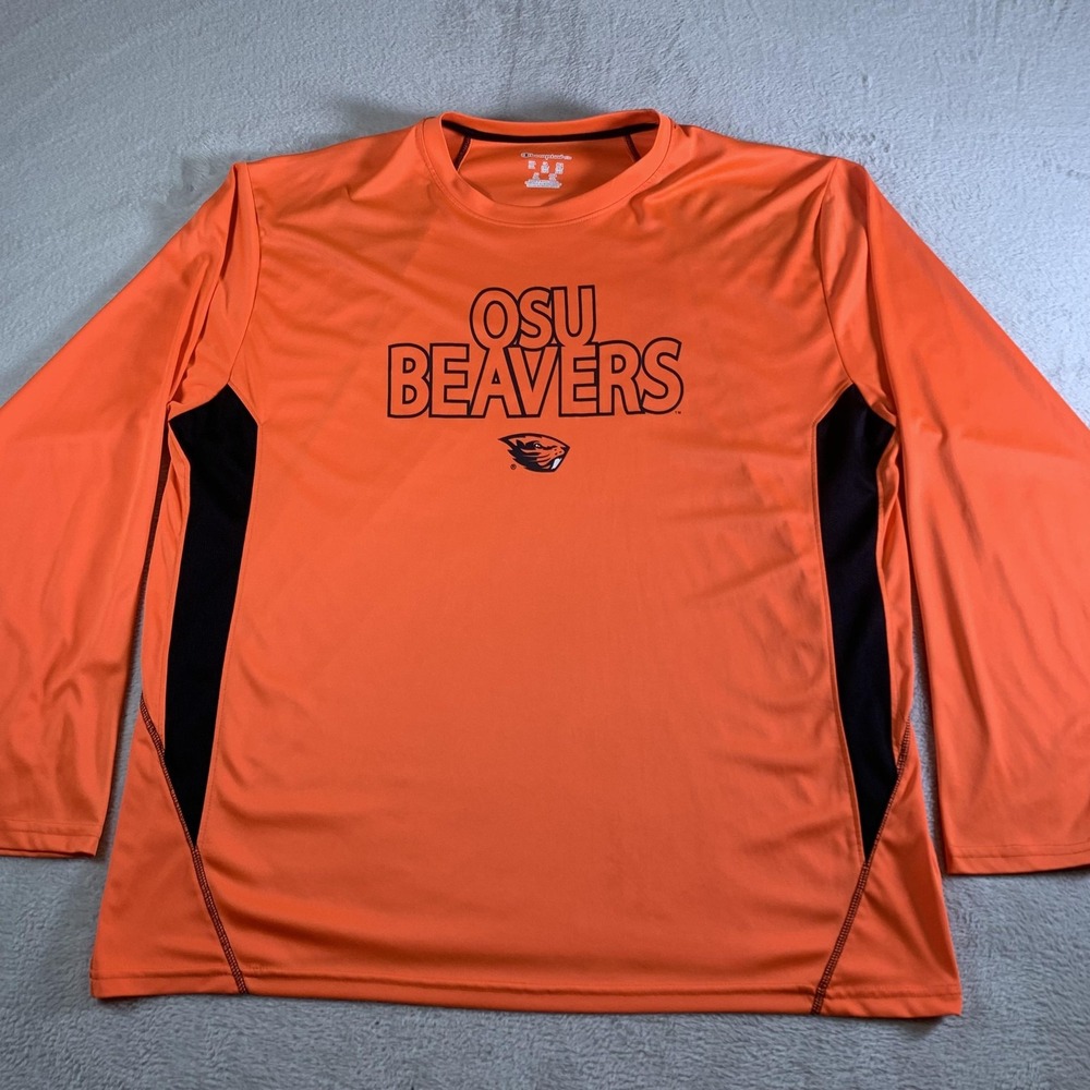 Oregon State Beavers Shirt Mens 2XL Orange NCAA Football Champion Long Sleeve